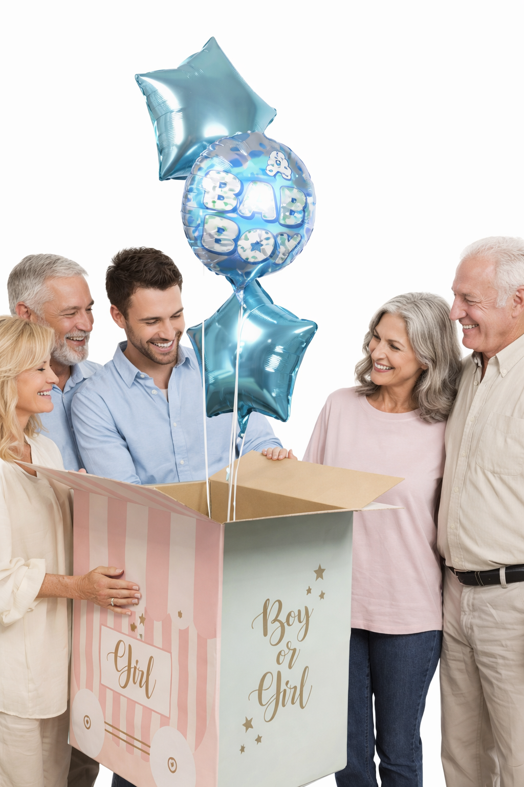 La box gender reveal boy.
